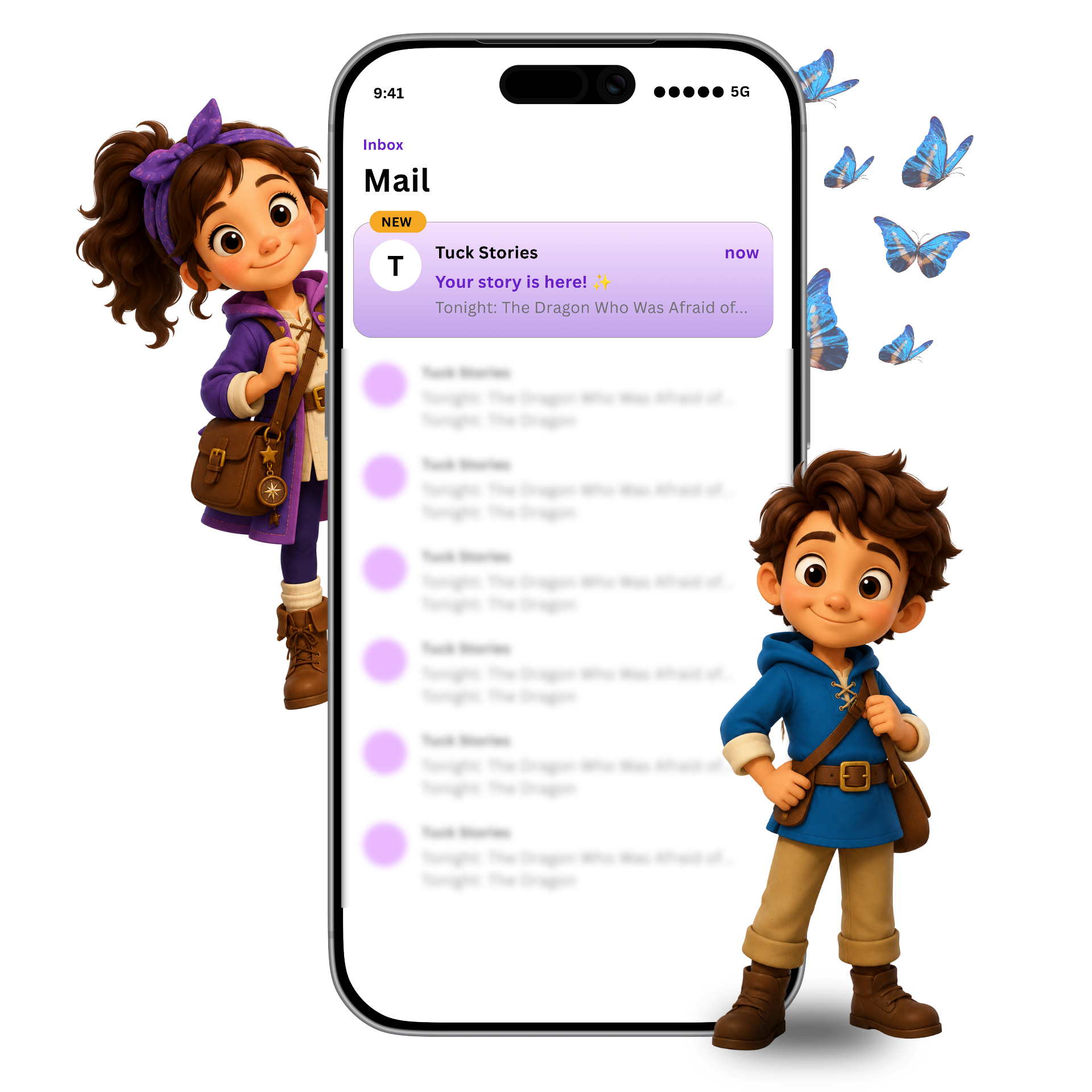Tuck Stories email preview on a phone